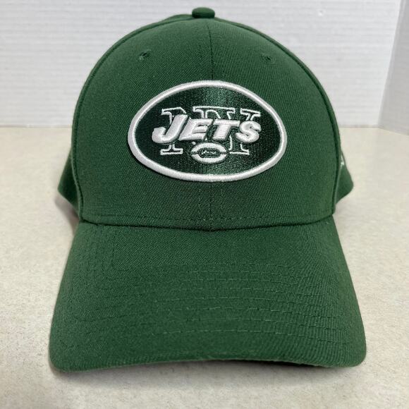 NY Jets Cap 39Thirty New Era Green Flex Hat Front and Back Side Logos Baseball - Picture 1 of 7